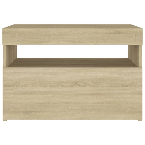 vidaXL Bedside Cabinet & LED Lights 2 pcs Sonoma Oak 60x35x40 cm