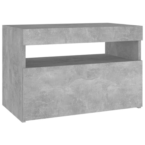 vidaXL Bedside Cabinet & LED Lights Concrete Grey 60x35x40 cm