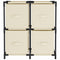 vidaXL Storage Cabinet with 4 Fabric Baskets Cream 63x30x71 cm Steel