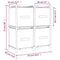 vidaXL Storage Cabinet with 4 Fabric Baskets Cream 63x30x71 cm Steel