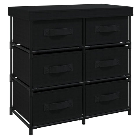 vidaXL Storage Cabinet with 6 Drawers 55x29x55 cm Black Steel