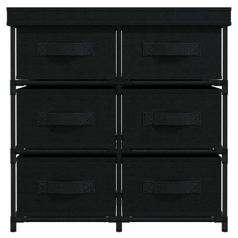 vidaXL Storage Cabinet with 6 Drawers 55x29x55 cm Black Steel