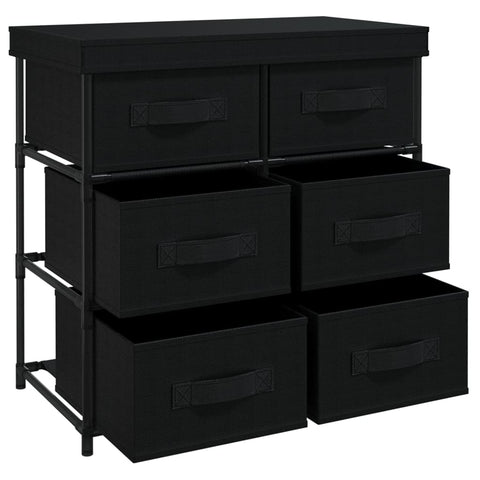 vidaXL Storage Cabinet with 6 Drawers 55x29x55 cm Black Steel