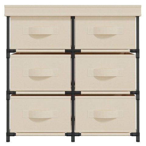 vidaXL Storage Cabinet with 6 Drawers 55x29x55 cm Cream Steel