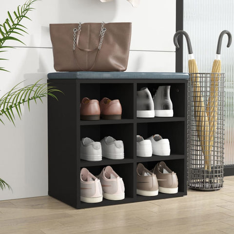 vidaXL Shoe Cabinet Black 52.5x30x50 cm