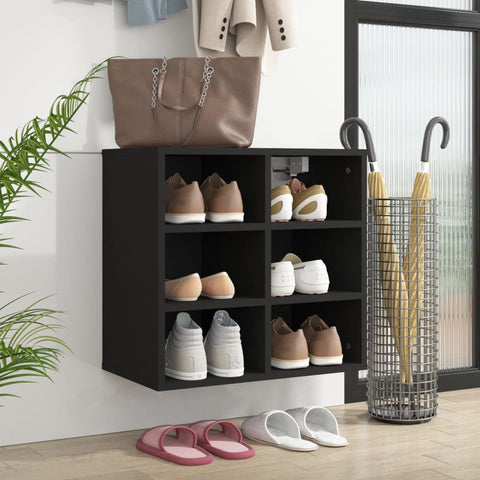 vidaXL Shoe Cabinet Black 52.5x30x50 cm