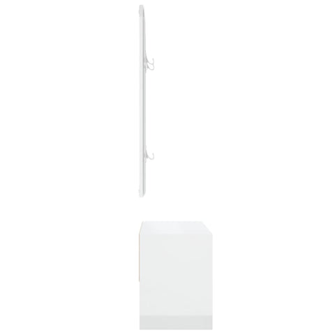 vidaXL Hallway Furniture Set High Gloss White Engineered Wood