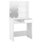 vidaXL Dressing Table with LED High Gloss White 74.5x40x141 cm
