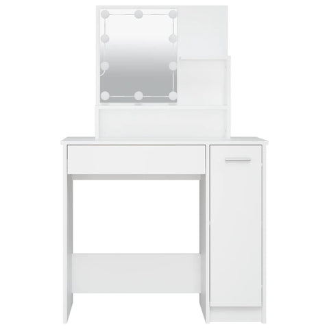 vidaXL Dressing Table with LED White 86.5x35x136 cm