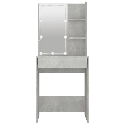 vidaXL Dressing Table with LED Concrete Grey 60x40x140 cm