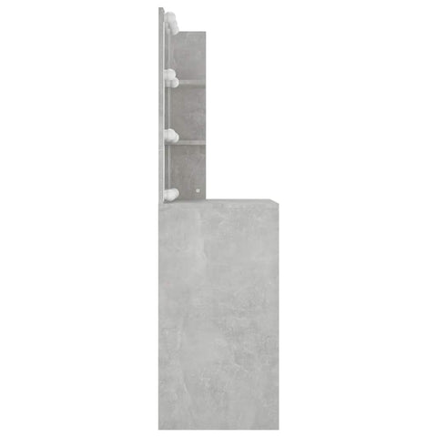 vidaXL Dressing Table with LED Concrete Grey 60x40x140 cm