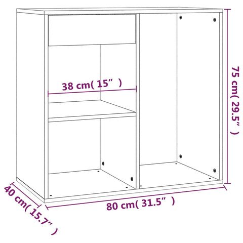 vidaXL Cosmetic Cabinet Sonoma Oak 80x40x75 cm Engineered Wood
