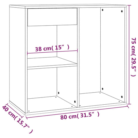 vidaXL Cosmetic Cabinet High Gloss White 80x40x75 cm Engineered Wood