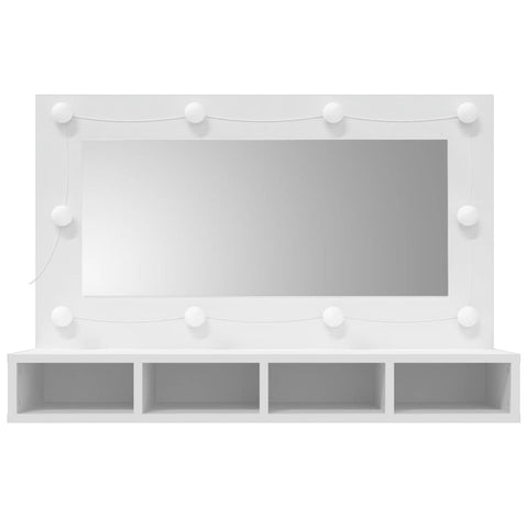 vidaXL Mirror Cabinet with LED White 90x31.5x62 cm