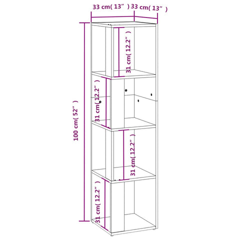 vidaXL Corner Cabinet Black 33x33x132 cm Engineered Wood