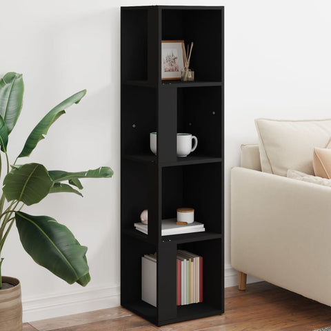 vidaXL Corner Cabinet Black 33x33x132 cm Engineered Wood