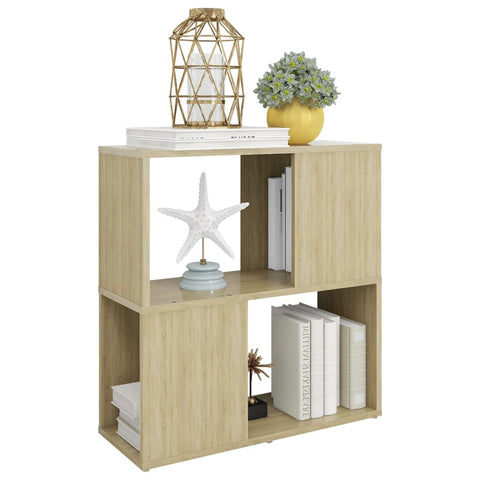 vidaXL Book Cabinet Sonoma Oak 60x24x63 cm Engineered Wood