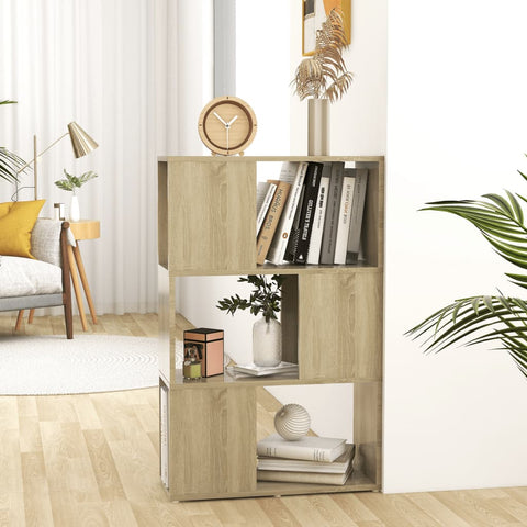 vidaXL Book Cabinet Room Divider Sonoma Oak 60x24x94 cm Engineered Wood