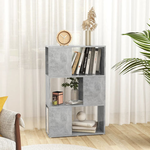 vidaXL Book Cabinet Room Divider Concrete Grey 60x24x94 cm Engineered Wood