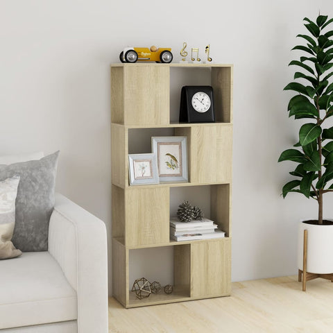 vidaXL Book Cabinet Room Divider Sonoma Oak 60x24x124.5 cm Engineered Wood