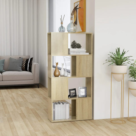 vidaXL Book Cabinet Room Divider Sonoma Oak 60x24x124.5 cm Engineered Wood