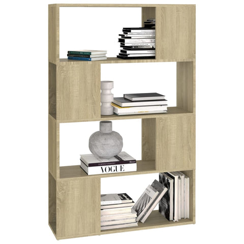vidaXL Book Cabinet Room Divider Sonoma Oak 80x24x124.5 cm Engineered Wood