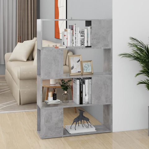 vidaXL Book Cabinet Room Divider Concrete Grey 80x24x124.5cm Engineered Wood