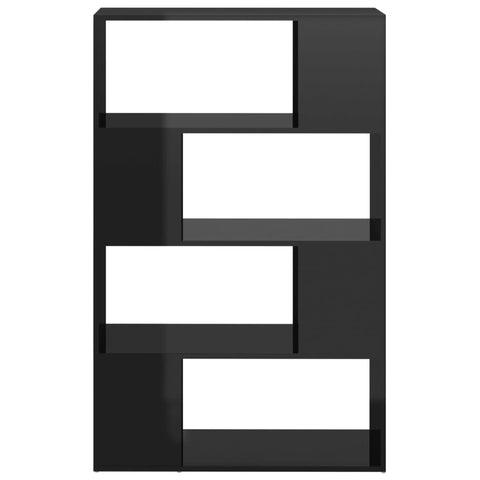 vidaXL Book Cabinet Room Divider High Gloss Black 80x24x124.5 cm