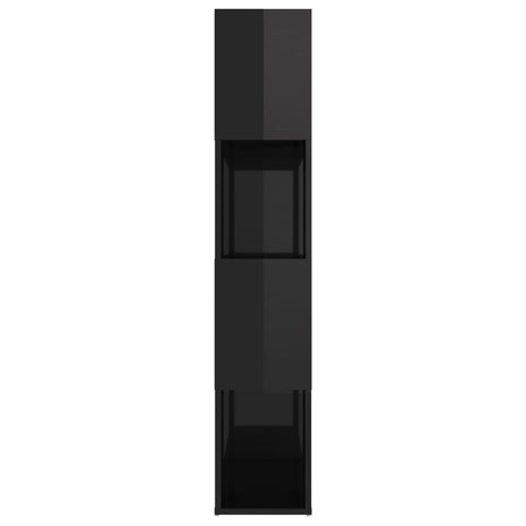 vidaXL Book Cabinet Room Divider High Gloss Black 80x24x124.5 cm