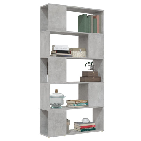 vidaXL Book Cabinet Room Divider Concrete Grey 80x24x155 cm Engineered Wood