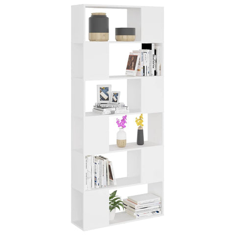 vidaXL Book Cabinet Room Divider White 80x24x186 cm Engineered Wood