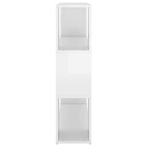 vidaXL Book Cabinet Room Divider High Gloss White 100x24x94 cm