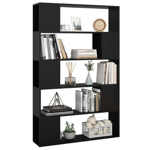vidaXL Book Cabinet Room Divider Black 100x24x155 cm Engineered Wood