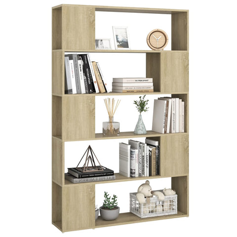 vidaXL Book Cabinet Room Divider Sonoma Oak 100x24x155 cm Engineered Wood