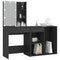 vidaXL LED Dressing Table with Cabinet Black Engineered Wood
