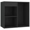 vidaXL LED Dressing Table with Cabinet Black Engineered Wood
