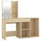vidaXL LED Dressing Table with Cabinet Sonoma Oak Engineered Wood