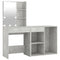 vidaXL LED Dressing Table with Cabinet Concrete Grey Engineered Wood