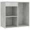 vidaXL LED Dressing Table with Cabinet Concrete Grey Engineered Wood