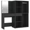 vidaXL LED Dressing Table with Cabinets Black Engineered Wood