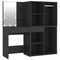 vidaXL LED Dressing Table with Cabinets Black Engineered Wood