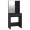 vidaXL LED Dressing Table with Cabinets Black Engineered Wood