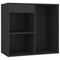 vidaXL LED Dressing Table with Cabinets Black Engineered Wood