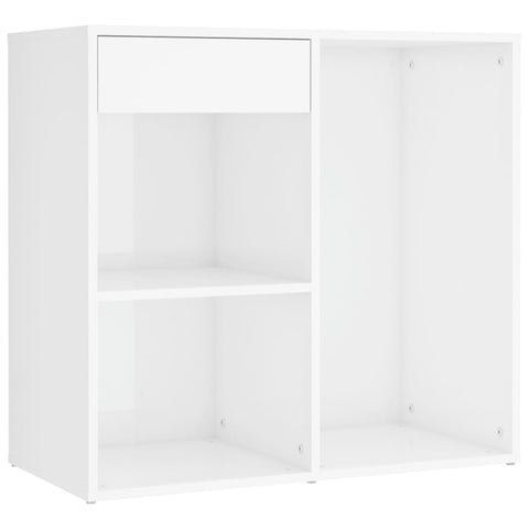 vidaXL LED Dressing Table with 2 Cabinets High Gloss White Engineered Wood