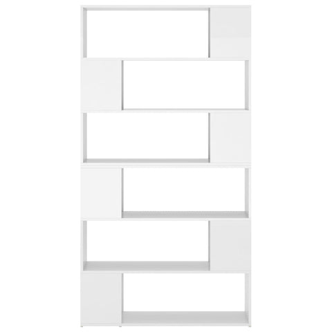 vidaXL Book Cabinet Room Divider High Gloss White 100x24x188 cm