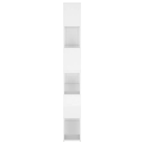 vidaXL Book Cabinet Room Divider High Gloss White 100x24x188 cm