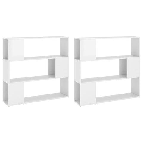 vidaXL Book Cabinet Room Divider High Gloss White 100x24x188 cm