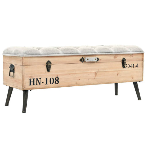 vidaXL Storage Bench 110 cm Solid Firwood