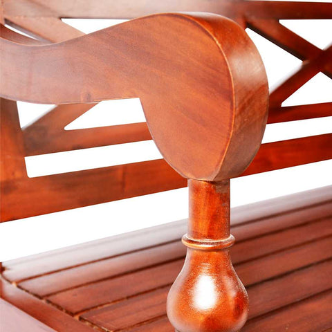 vidaXL Batavia Bench 123 cm Solid Mahogany Wood Dark Brown
