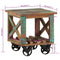 vidaXL Side Table with Wheels 40x40x42 cm Solid Wood Reclaimed